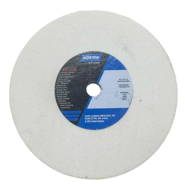 Norton 6" x 1/2" x 1/2" Toolroom Wheel Type 1 Straight 80 Grit Aluminum Oxide