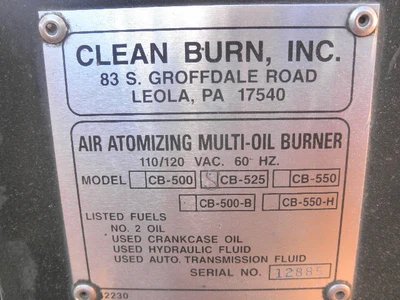 USED CLEAN BURN CB 500