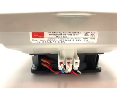 USED HOFFMAN NVENT SIDE MOUNT COOLING FILTER FAN LIGHT GRAY 24V 70CFM