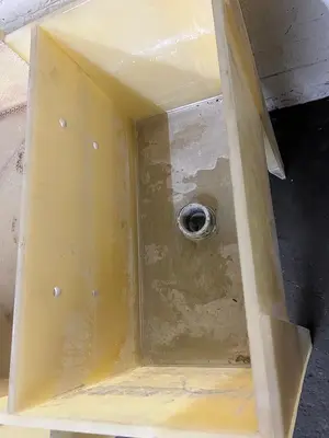 Polypropylene Custom Chemical Tank / Treatment Station on Legs with Drain and Catch Tank