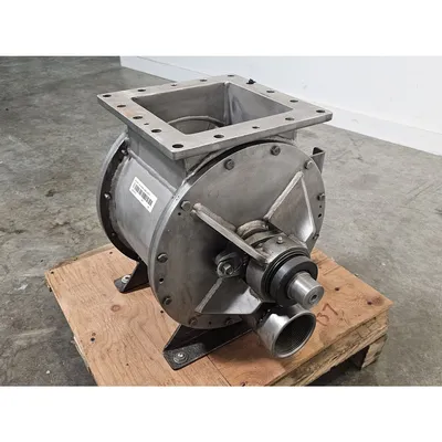 Used 8" Sq. Young Industries Stainless Steel Rotary Valve Blow-through [No Drive