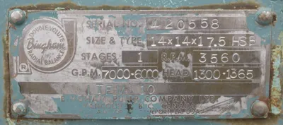 USED SULZER BINGHAM 14X14X17.5 HSB