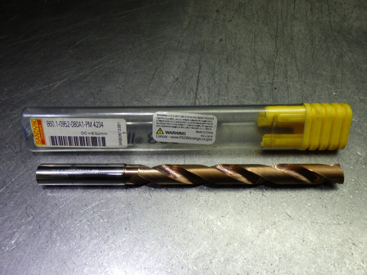 Sandvik 9.52mm Coolant Thru Carbide Drill 860.1-0952-080A1-PM 4234 (LOC2126A)