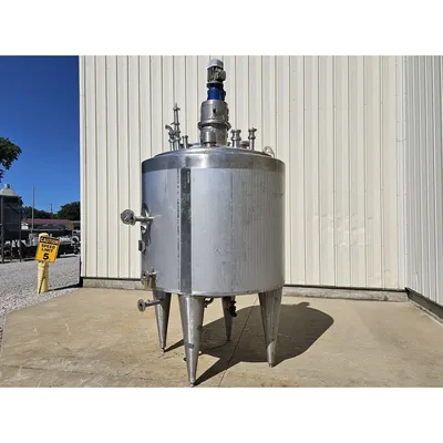 Used 2000L (528 gal) Stainless Sanitary Jacketed Insulated Mix Tank w/ Agitator