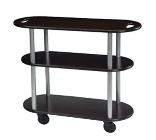 Geneva Oval Dessert Cart w/ Multi-Tiered Design - Black (36204)