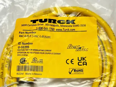 New | in-Stock Turck RKC 4.4T-1.5-RSC 4.4T/S101, U-32295 Cable & Wire Michigan US | Maverick Industrial Sales #1390933