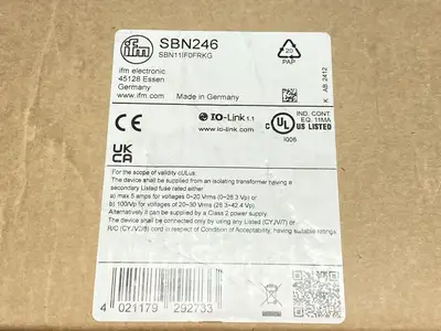New | in-Stock ifm Flow Meter With Fast Response And Display SBN11IF0FRKG Air Velocity and Flow Michigan US | Maverick Industrial Sales #1463945
