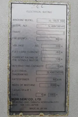2003 MORI SEIKI SL-403B/800 CNC Lathes | Levy Recovery Group (5)