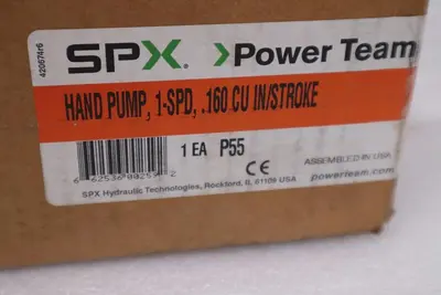 NEW SPX POWER TEAM P55 HYDRAULIC HAND PUMP 1-SPD .160 CU IN/STROKE STOCK GF-1183