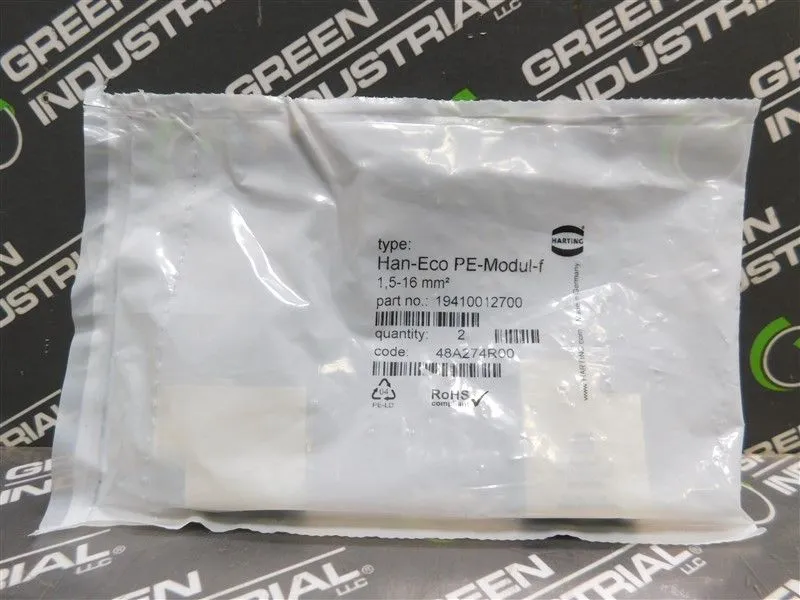 Lot of 2 Harting 19410012700 Female Han Eco Modular Module 1.5-16mm² New