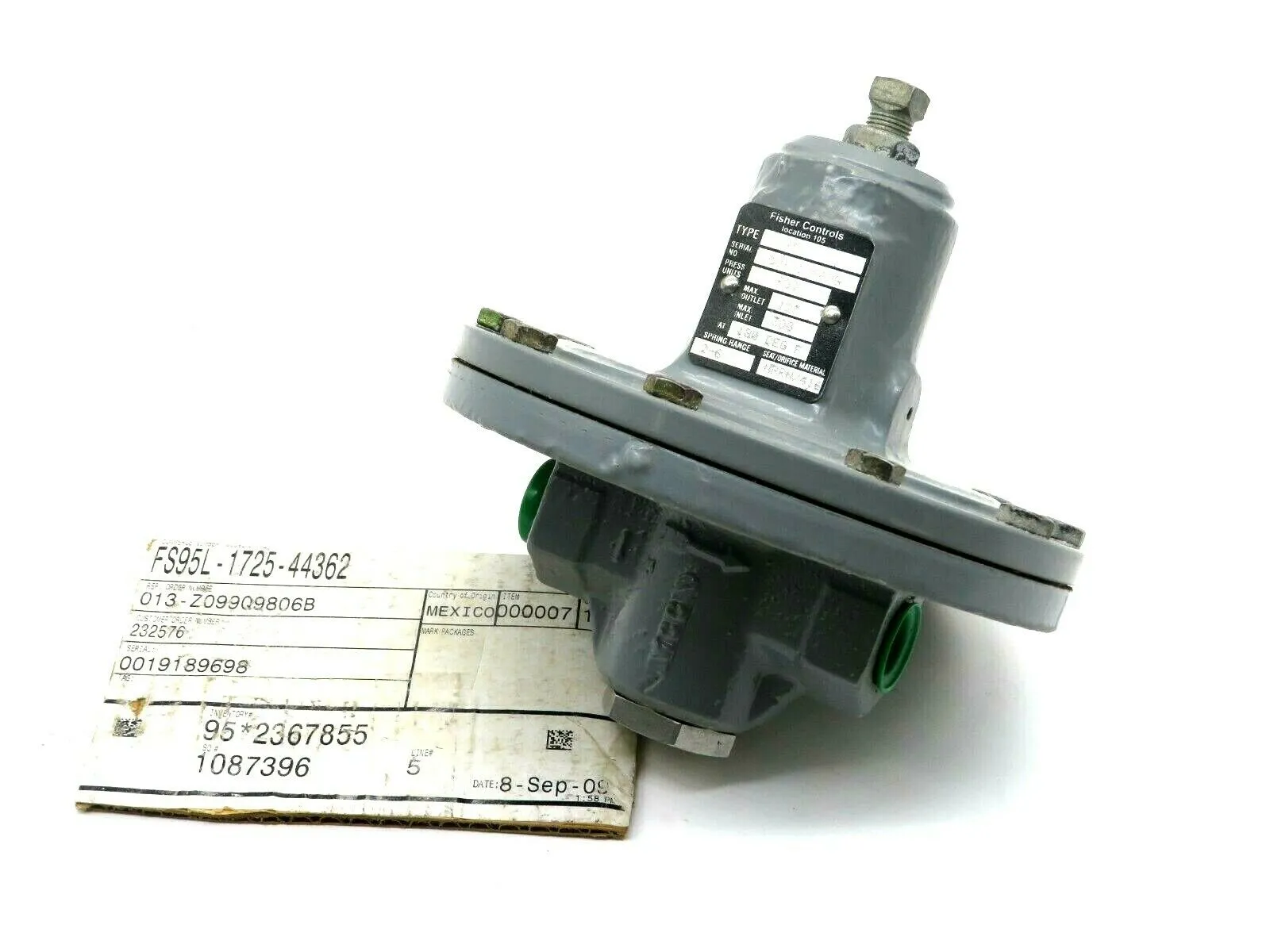 NEW FISHER CONTROLS FS95L-1725-44362 PRESSURE REGULATOR 1/2" 95L FS95L172544362