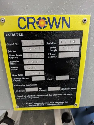CROWN 1.5" extruder Extruders, Low Boy 0" - 1.5""" | Mark One Machinery (2)