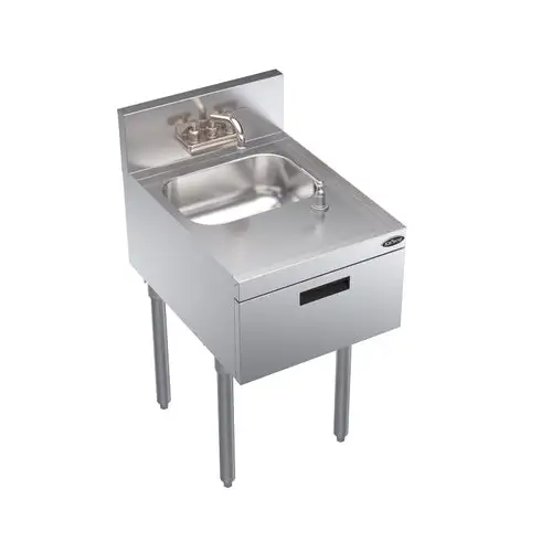 Krowne KR24-18ST Freestanding Commercial Hand Sink w/ 10"L x 14"W x 7"D Bowl, Soap & Towel Dispenser