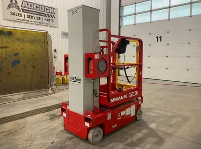 New | in-Stock 2026 MEC MMAE16 "ALL-ELECTRIC" VERTICAL MAST LIFT Scissor Lifters Alberta CA | Adcock Equipment #1417612