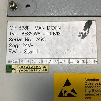 USED VAN DORN 6ES5398-0KB12