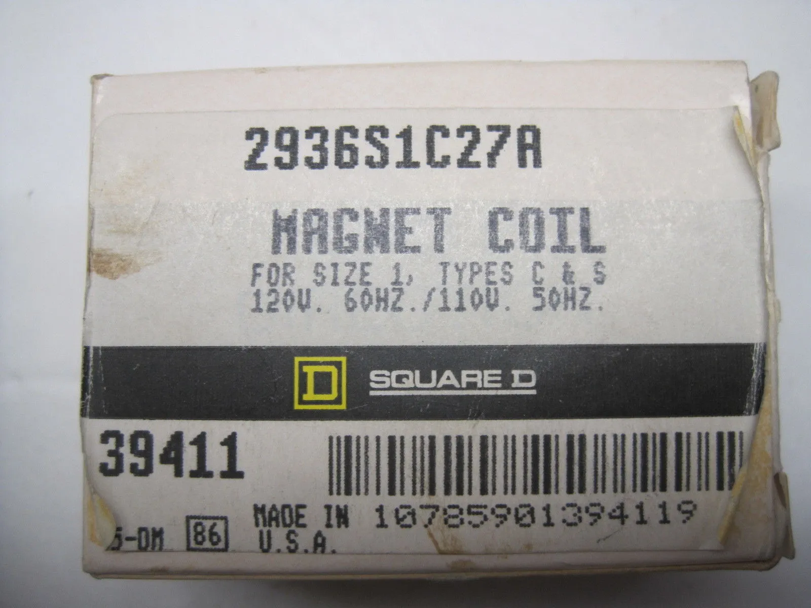 NEW SQUARE D 2936S1C27A COIL