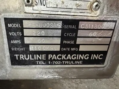 USED TRULINE PACKAGING INC SFE-800SAS