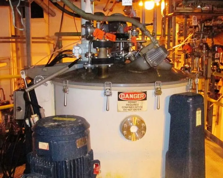Ferrum DSZ-UR/T/HA 1250/630 perforate basket centrifuge, Eldon-coated.