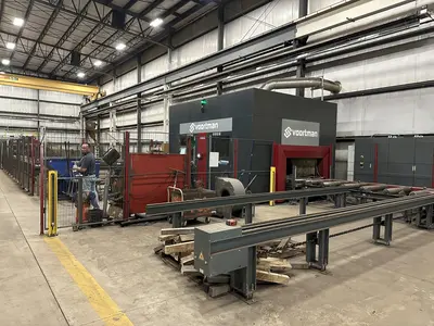 41" X 18" VOORTMAN BEAM LINE, VB1050 SAW,  V630DRILL & V808 PLASMA COPER ROBOT, NEW 2016: STOCK 20792