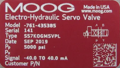 NEW MOOG 761-4353B5 SERVO VALVE 7614353B5