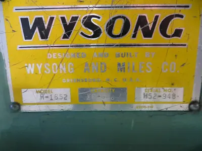 16 Ga x 52" Wysong Hydraulic Power Shear Model H52-16