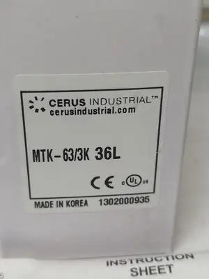 New | in-Stock CERUS MTK-63/3K 36L Miscellaneous Equipment (Electrical & Power) | Surplus Asset Holdings #1196917