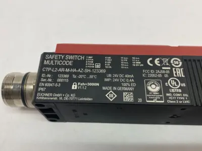 USED EUCHNER TRANSPONDER-CODED INTERLOCK SAFETY SWITCH