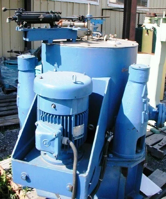 (2) ATM DeLaval 20 x 14 solid bowl basket centrifuges, SS.
