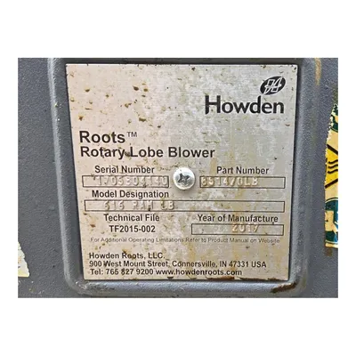 Used HOWDEN ROOTS LLC 616 RAM LB Blowers West Virginia US | JM Industrial #1349110