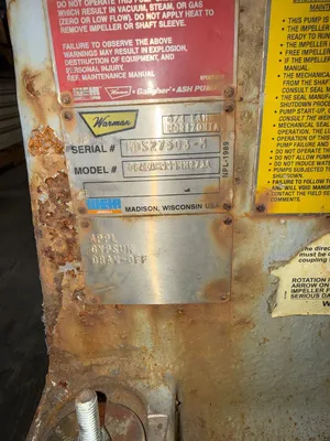 Used WARMAN 064EAHQQQMM273A Pumps South Carolina US | Yellow Tag Capital Recovery #1328063