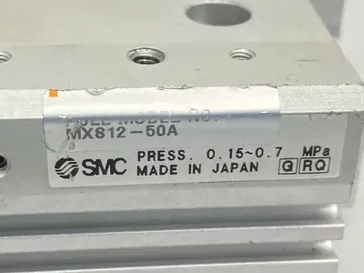 USED SMC PNEUMATIC GUIDED CYLINDER SLIDE TABLE 12MM BORE 50MM STROKE