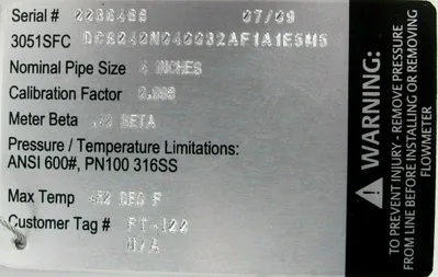 NEW ROSEMOUNT 3051SFCDCS040N040032AF1A1E5M5 FLOWMETER 4" 3051SFC*6738930