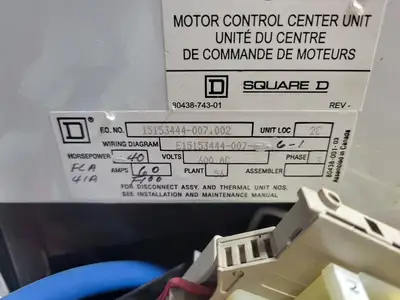 USED SQUARE D MODEL 6