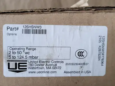 NEW UNITED ELECTRIC CONTROLS 12SHSNW3