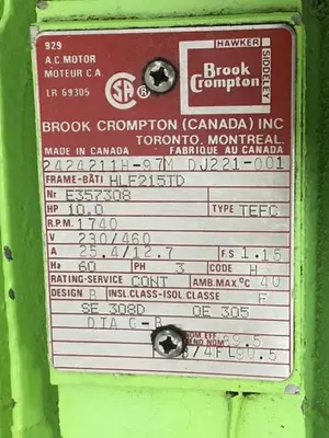 USED BROOK CROMPTON 2424211H-97M DJ221-004