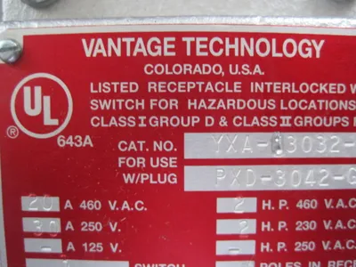 NEW VANTAGE TECHNOLOGY YXA-13032-G RECEPTACLE YXA13032G