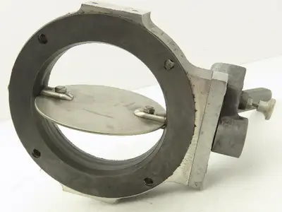 Patterson Kelley 6" Butterfly Valve 316SS Stainless Solids Flow 4-Bolt Wafer