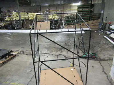 Welded Black Metal Frame Built to Fit Onto Pallets with Angled Roof - Perfect for Projects