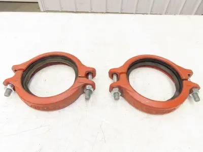 Victaulic 107N QuickVic 6" Rigid Coupling Grooved Pipe Fitting w/Gasket Lot of 2