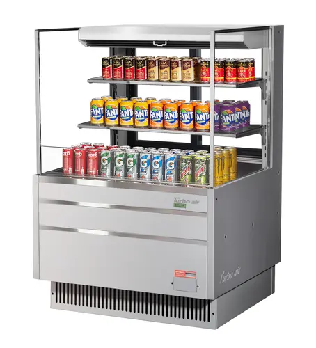 Turbo Air TOM-36L-UFD-S-3S-N 34 3/4" Horizontal Open Air Cooler w/ (3) Levels, 115v