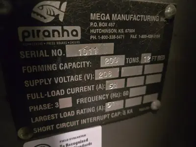 PIRANHA 200-12 Press Brakes | Mohawk Machinery (5)