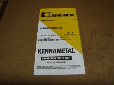 Kennametal 3" Indexable Facemill 1" Arbor KSSZR300SD430C4A05 (LOC1348A)