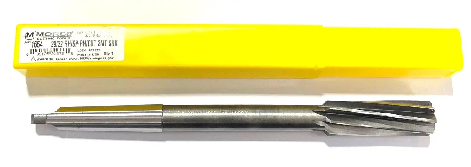 Morse 29/32" Taper Shank Chucking Reamer 2MT  Spiral Flute USA Made 21872