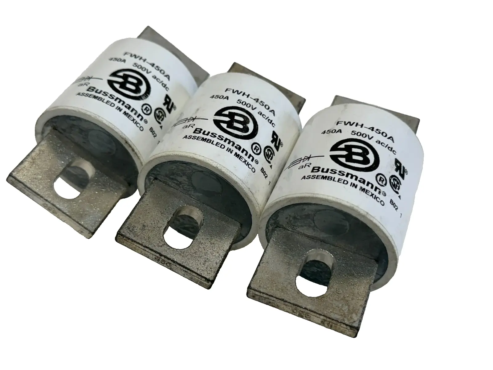 NEW LOT OF 3 BUSSMANN FWH-450A FUSES 450A 500V FWH450A