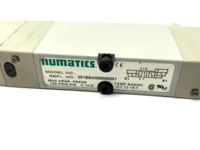 USED NUMATICS PNEUMATIC SOLENOID VALVE 2-POS 4-WAY 24VDC 120PSIG