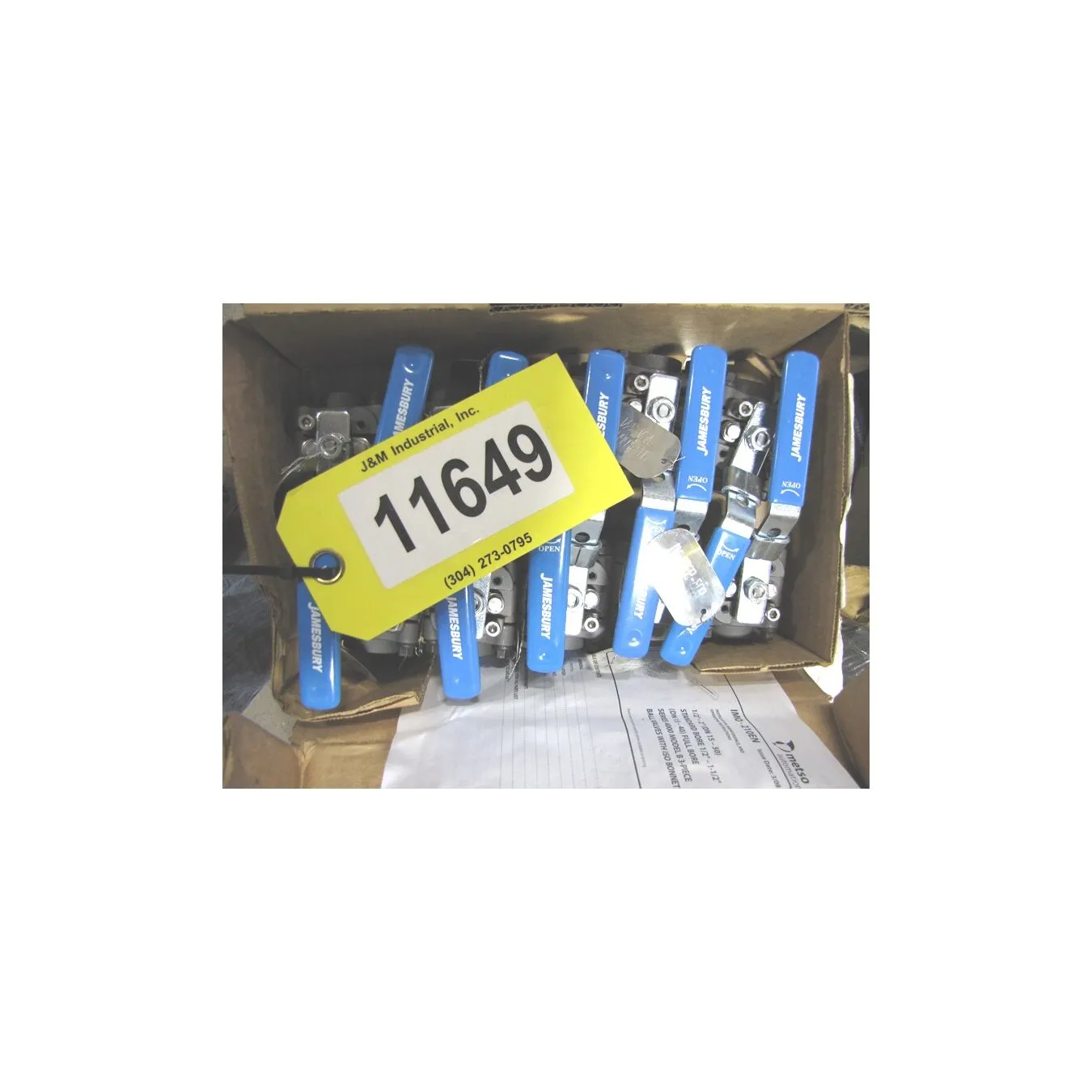 UNUSED JAMESBURY 1/2" BALL VALVES SERIES 4000 - MODEL B (ONE LOT OF 77) - UNUSED