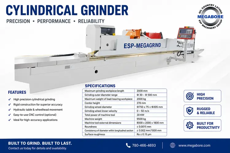 New | Build-to-Order ESP-Megagrind CNC MK1350 500x2000 CNC Cylindrical Grinders Including Plain & Angle Head AU | ESP Machinery Australia Pty Ltd #174370