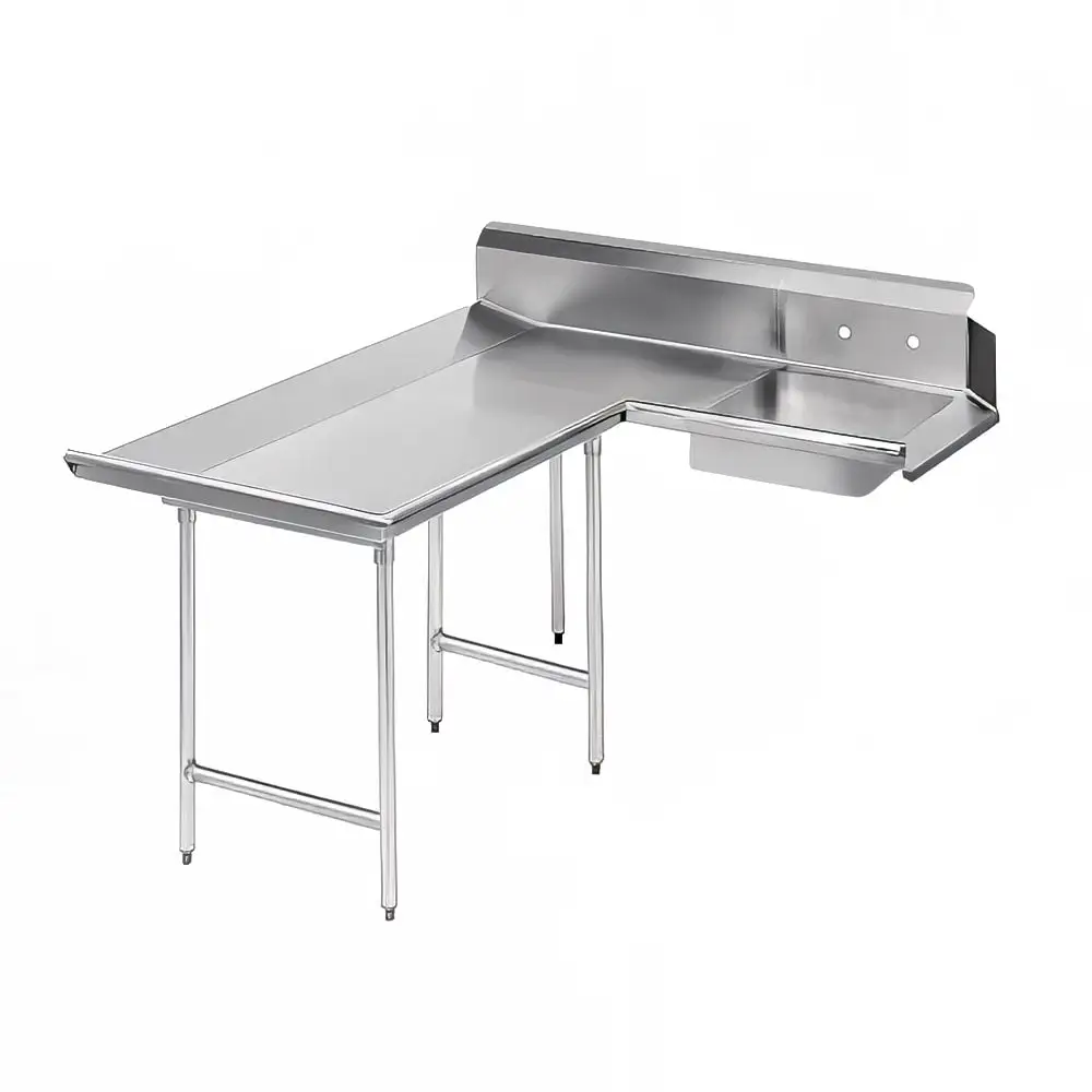 Advance Tabco DTS-D30-120L 119" L R Dishlanding Soil Dishtable - 10 1/2" Backsplash, Stainless Legs