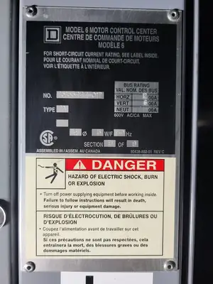USED SQUARE D MODEL 6