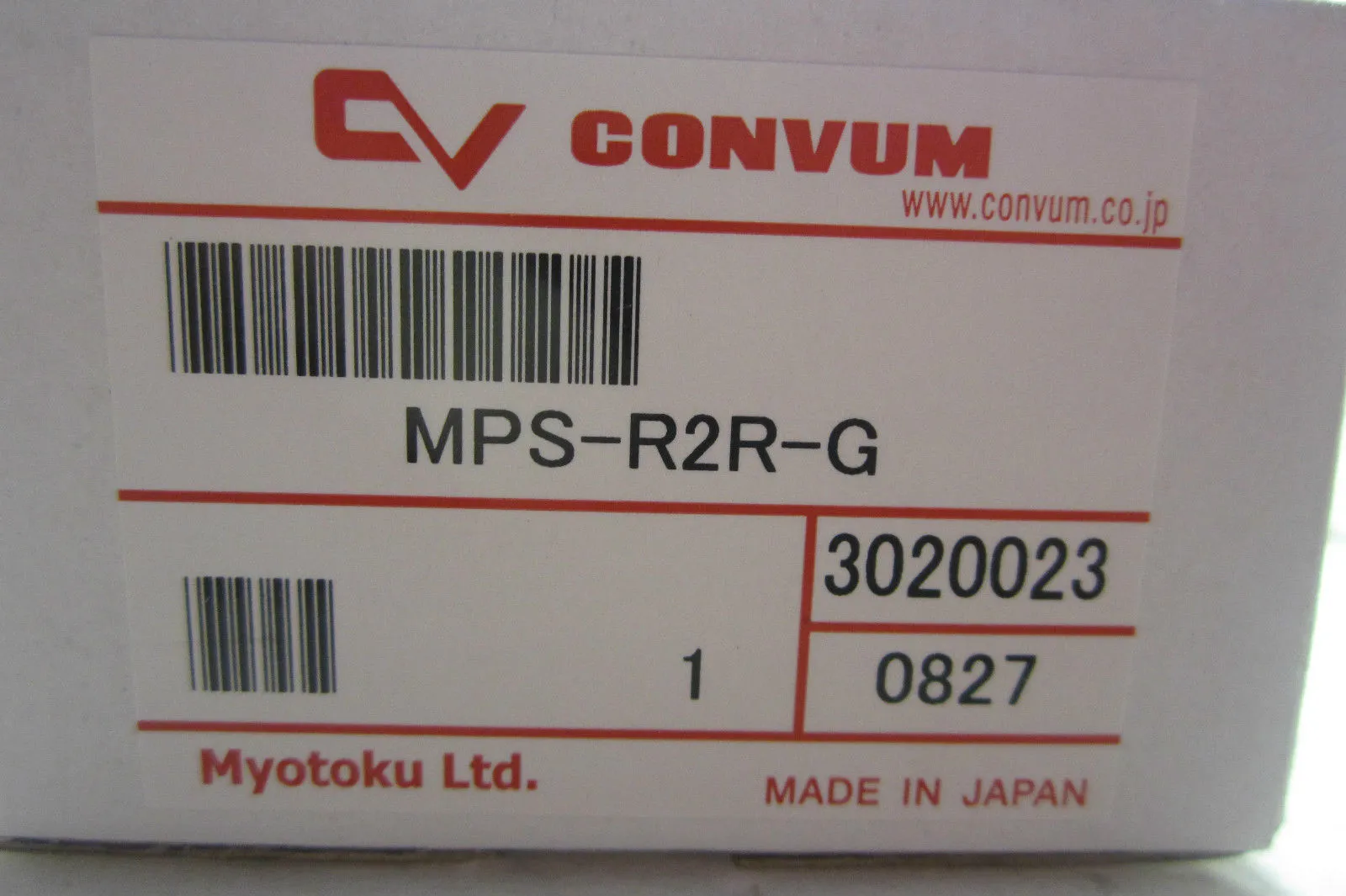 NEW CONVUM MPS-R2R-G SENSOR MPSR2RG